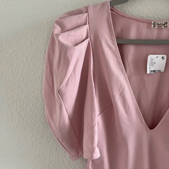 NWT FREE PEOPLE x INTIMATELY | Va Va Voop Bodysuit in Rose Heart Haze | Size XS - Picture 5 of 10